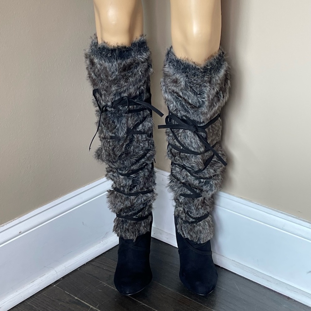 Serena Black Fur Boots